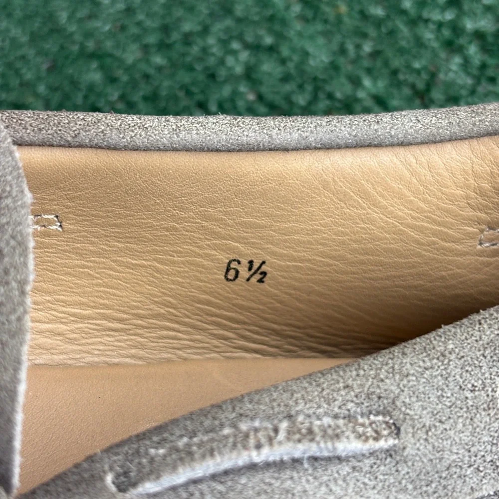 Tods Laccetto Gommino Suede Tie Driving Moccasin Loafer Pebble Sole Grey Mens 8